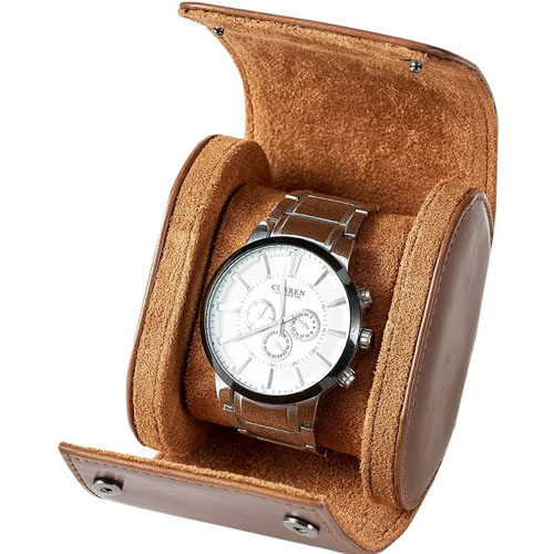 Sensico Watch Roll Travel Case for Men Leather Travel Watch Case